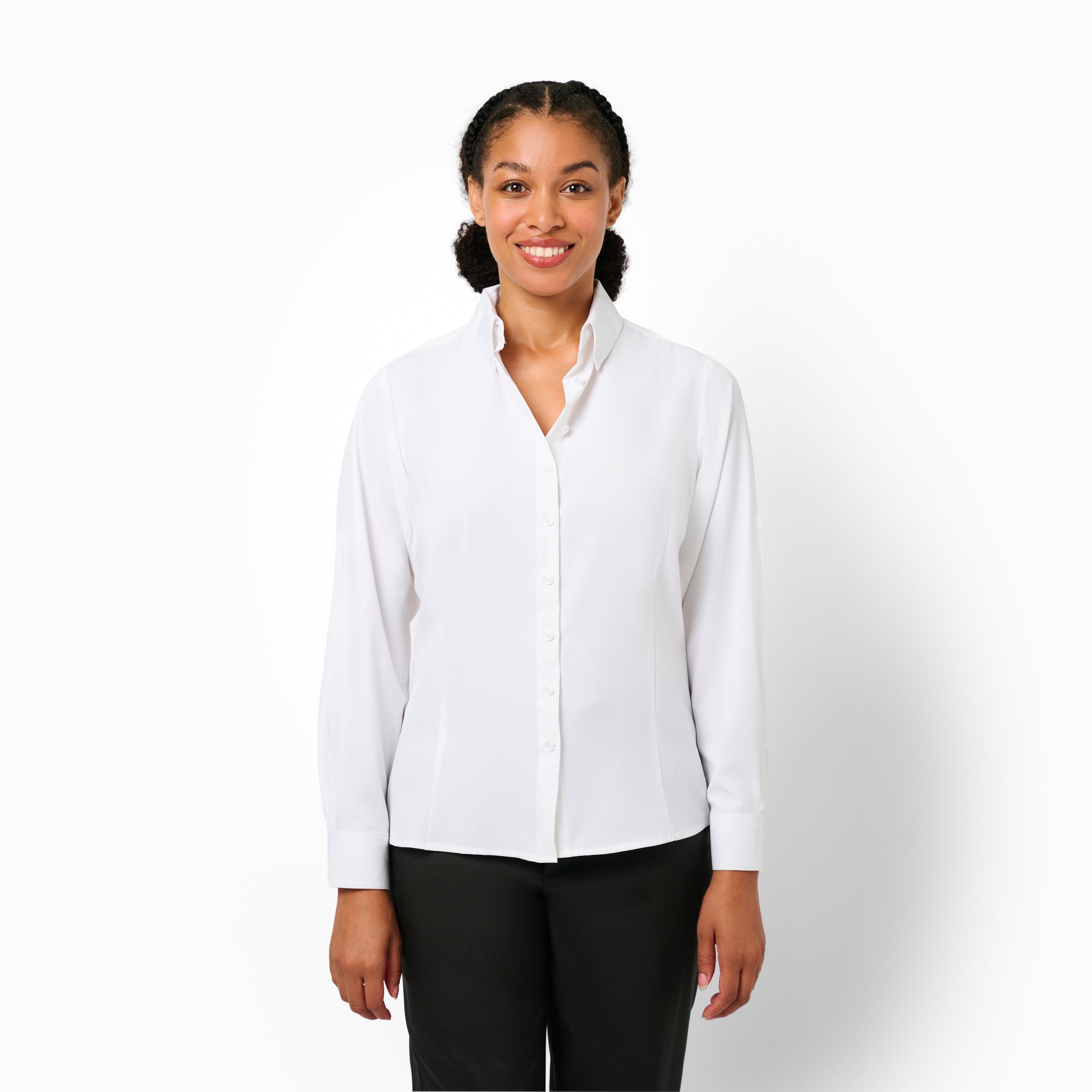 3/4 ROLL TAB BUTTON DOWN DRESS SHIRT